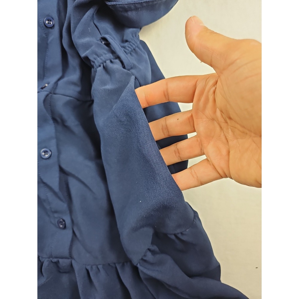 Jasambac Women's Navy Blue Dress Short Sleeve Elastic Waist Size L - Picture 6 of 10